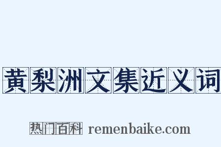 黄梨洲文集近义词是什么意思的图片